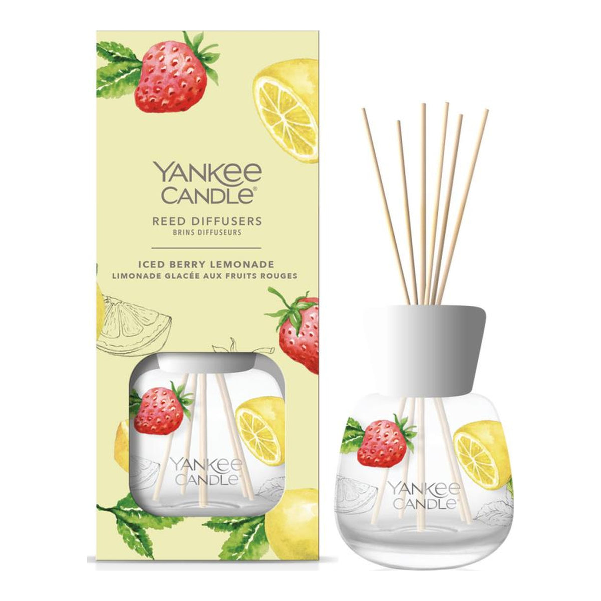 Yankee Candle Iced Berry Lemonade – Diffusore Ambiente a Bastoncini 100 ml