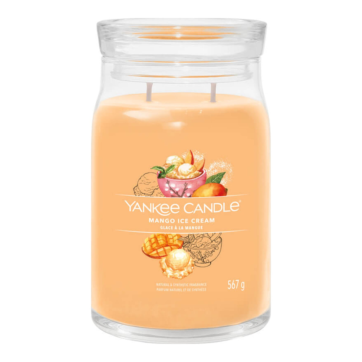 Yankee Candle Mango Ice Cream – Candela Profumata Giara Grande Signature 567 g