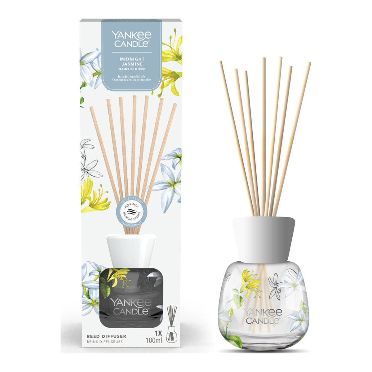 Yankee Candle Midnight Jasmine – Diffusore Ambiente a Bastoncini 100 ml