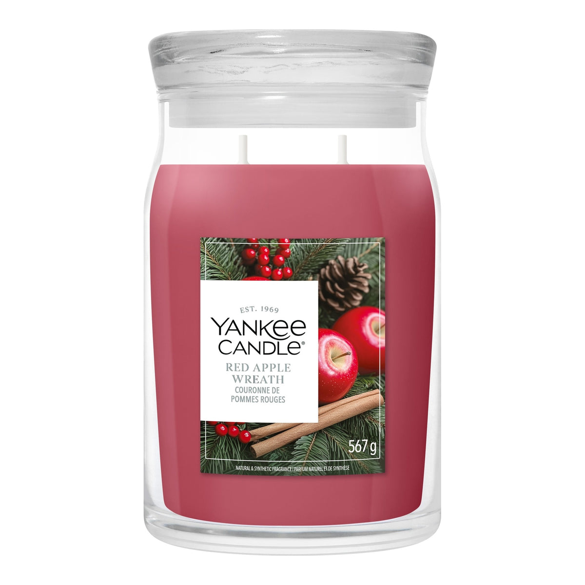Yankee Candle Red Apple Wreath – Candela Profumata Giara Grande Signature 567 g