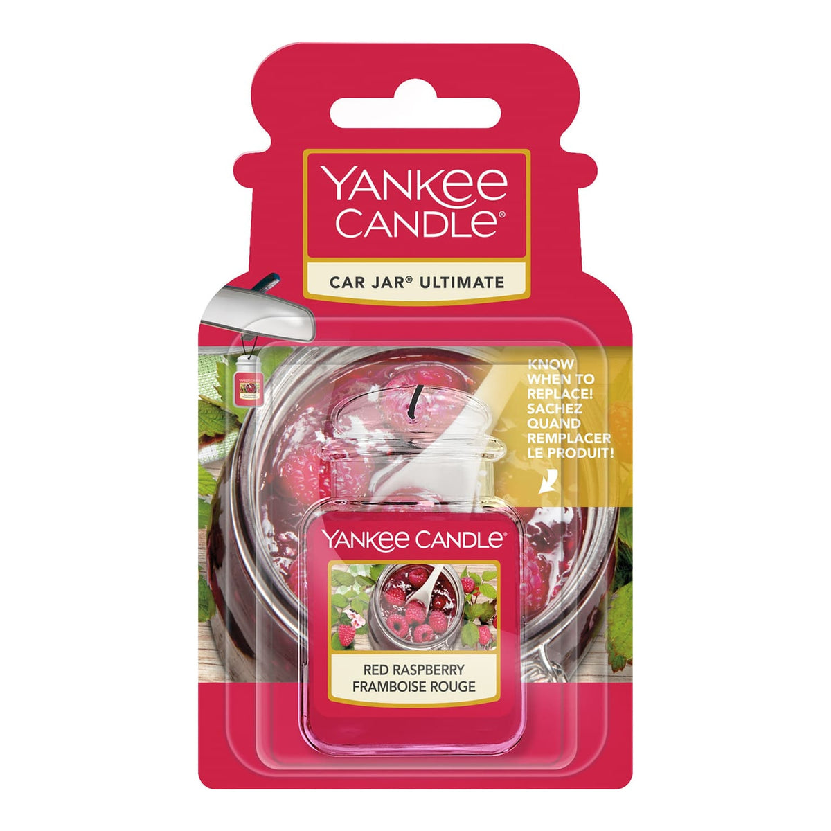 Yankee Candle Red Raspberry Car Jar Ultimate – Profumatore Auto in Gel