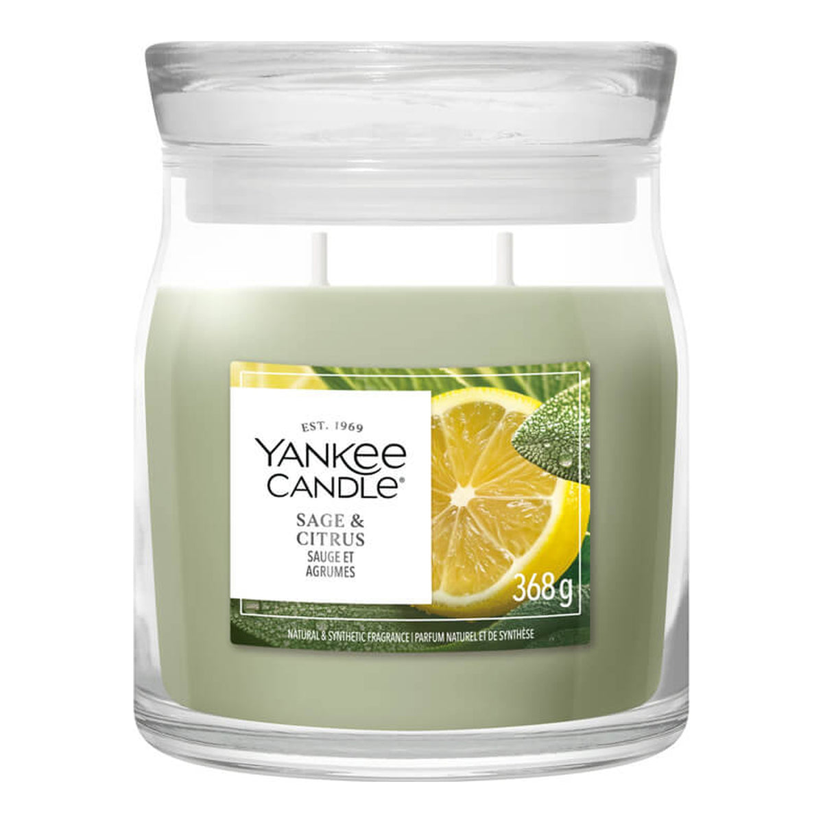 Yankee Candle Sage Citrus – Candela Profumata Giara Media Signature 368 g