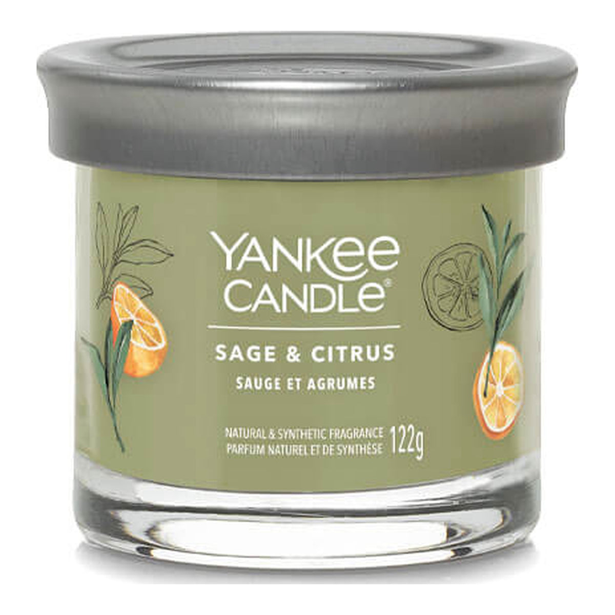 Yankee Candle Sage Citrus – Candela Profumata Tumbler Piccolo Signature 122 g
