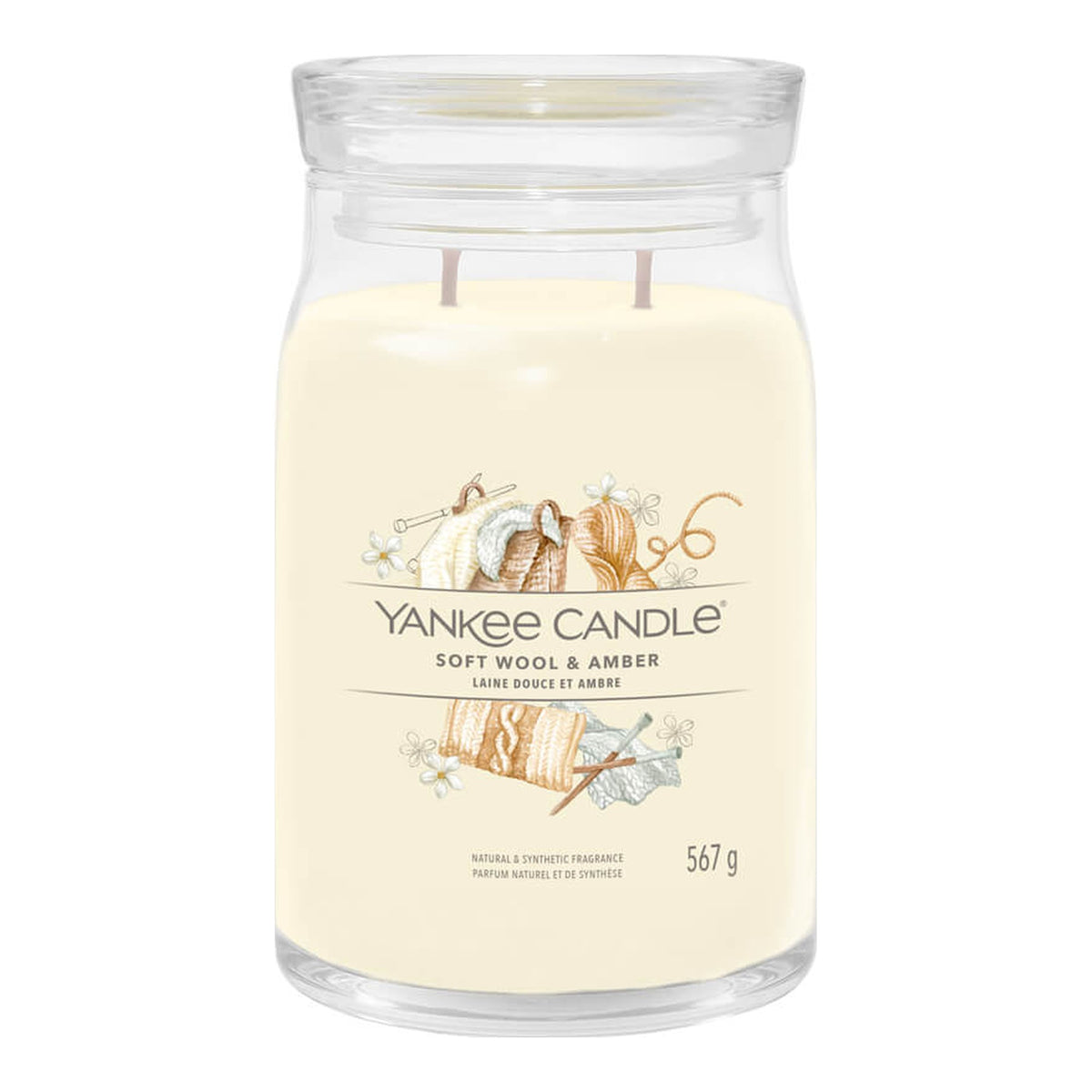 Yankee Candle Soft Wool Amber – Candela Profumata Giara Grande Signature 567 g
