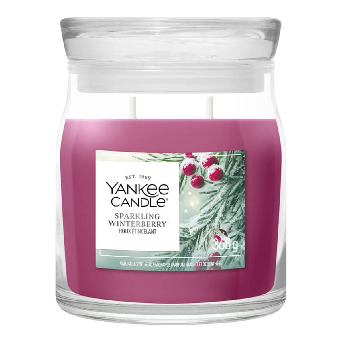 Yankee Candle Sparkling Winterberry – Candela Profumata Giara Media Signature 368 g