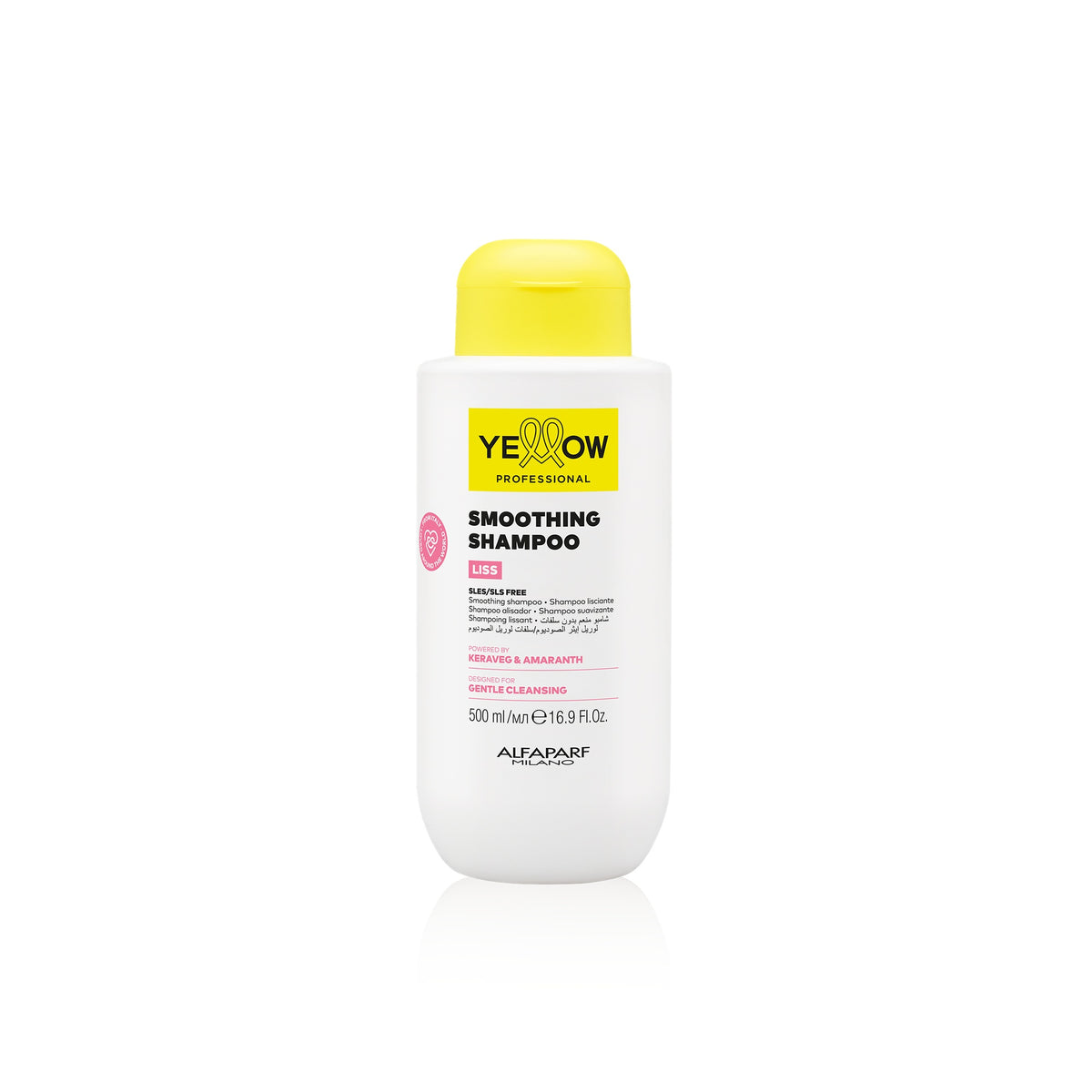 Yellow Professional Liss Smoothing Shampoo – Shampoo Lisciante Anticrespo senza SLES/SLS 500 ml, confezione frontale
