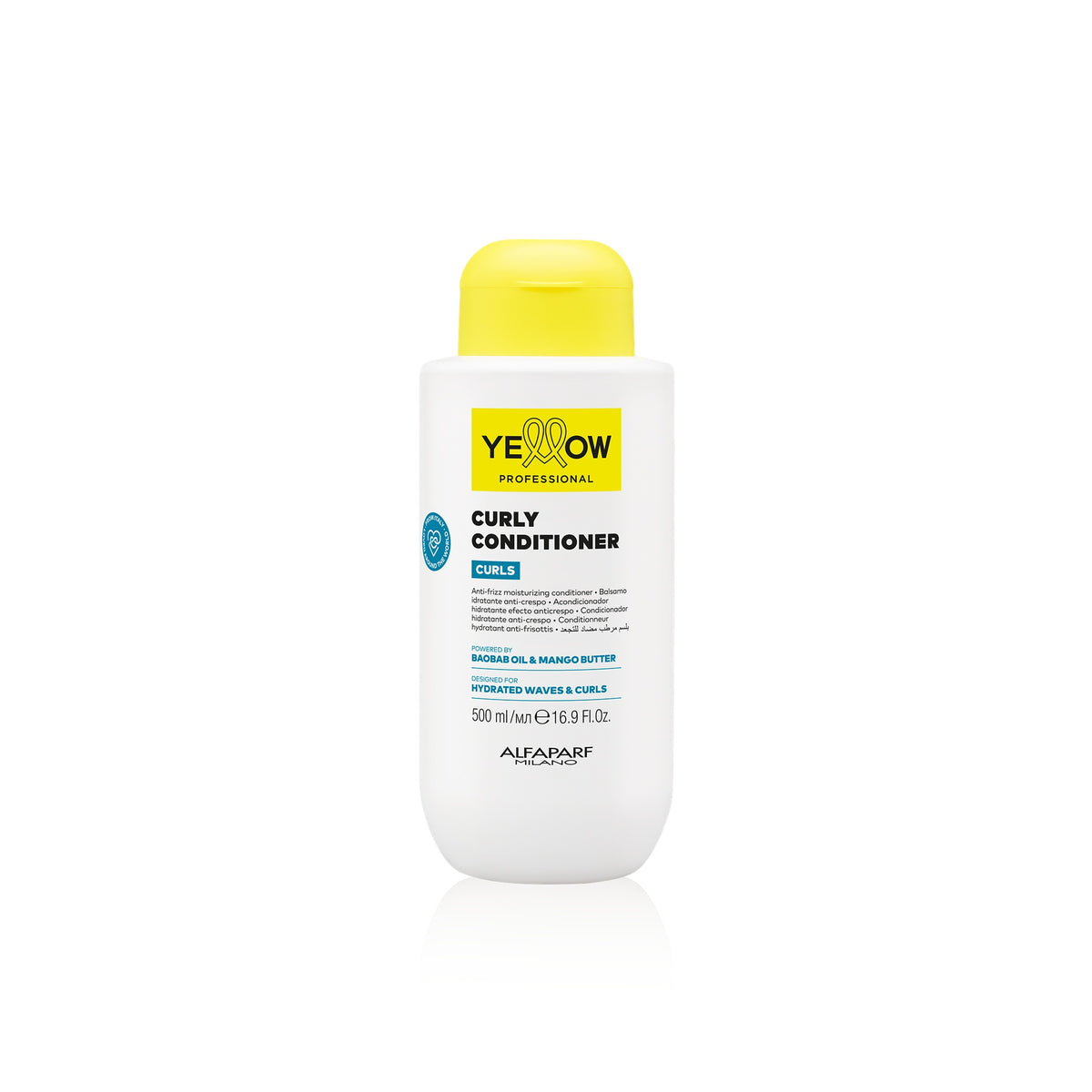 Yellow Professional Curls Curly Conditioner – Balsamo Idratante Anticrespo per Ricci 500 ml, confezione frontale