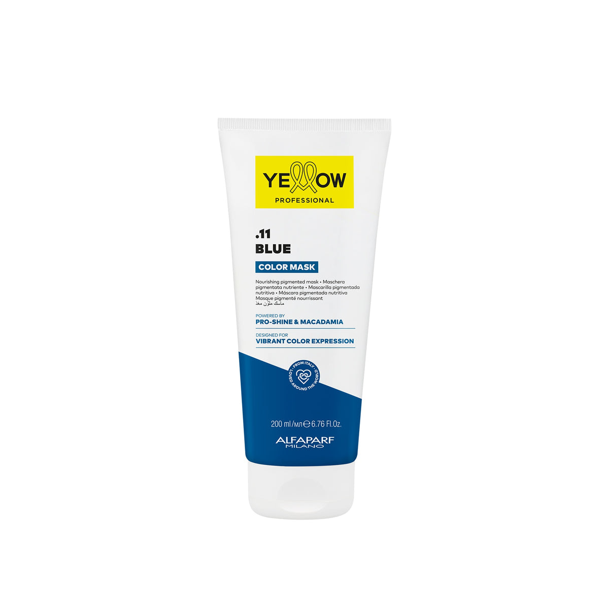 Yellow Professional Color Care Color Mask – Maschera Colorante Nutriente e Ravvivante 200 ml, .11 BLUE, confezione frontale