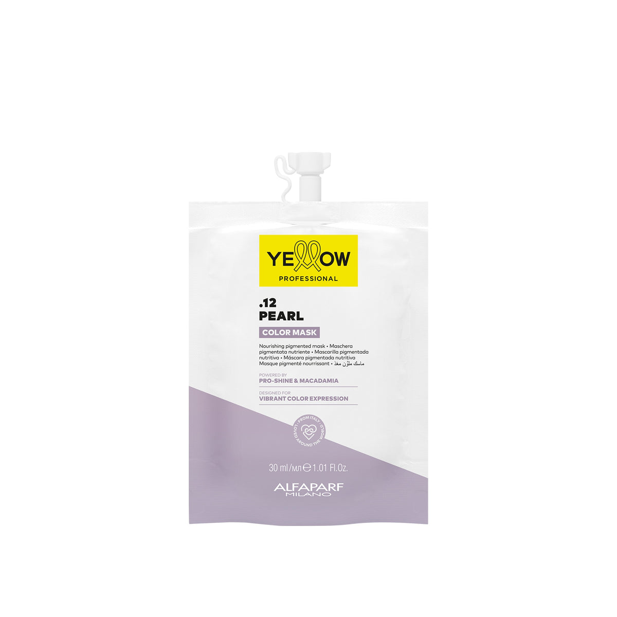 Yellow Professional Color Care Color Mask – Maschera Colorante Nutriente e Ravvivante 30 ml, .12 PEARL, confezione frontale