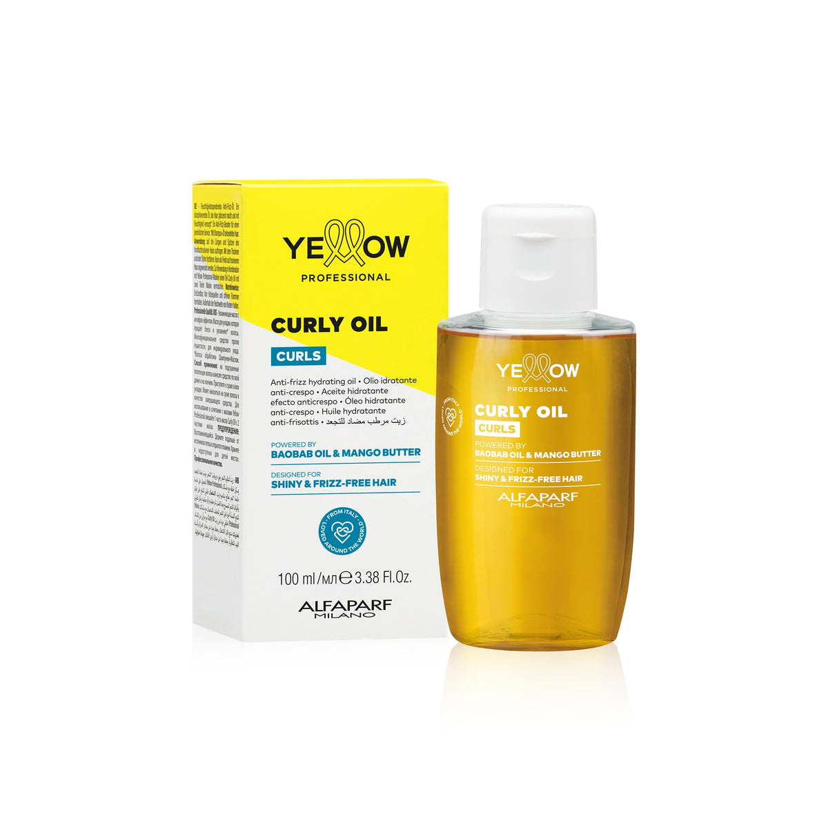 Yellow Professional Curls Curly Oil – Olio Idratante e Booster Anticrespo per Ricci 100 ml, confezione frontale