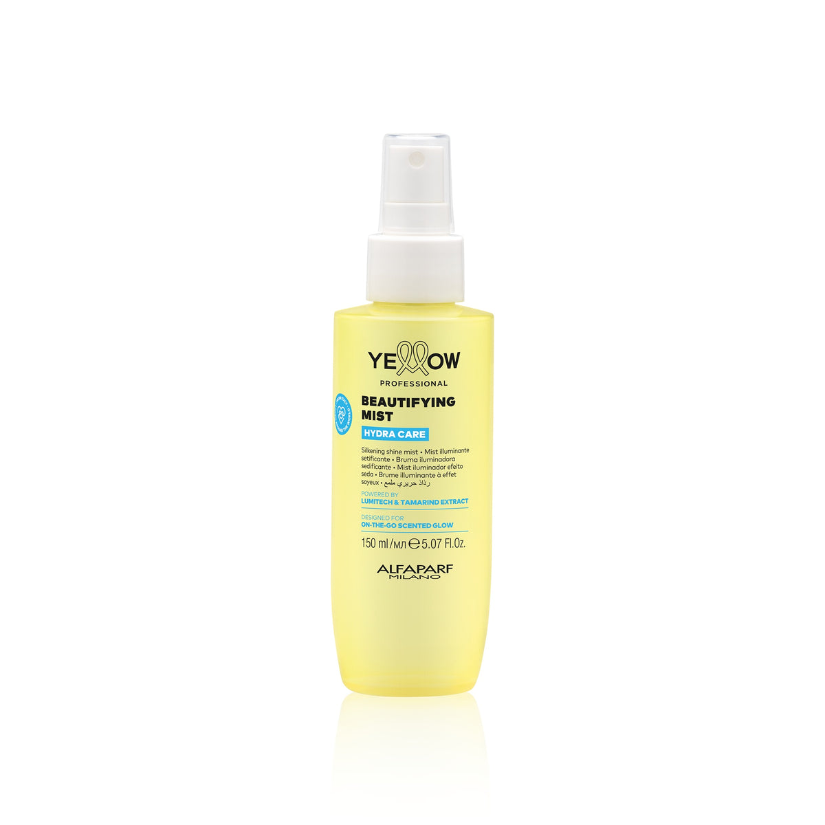 Yellow Professional Hydra Care Beautifying Mist – Mist illuminante setificante per tutti i tipi di capelli 150 ml, confezione frontale