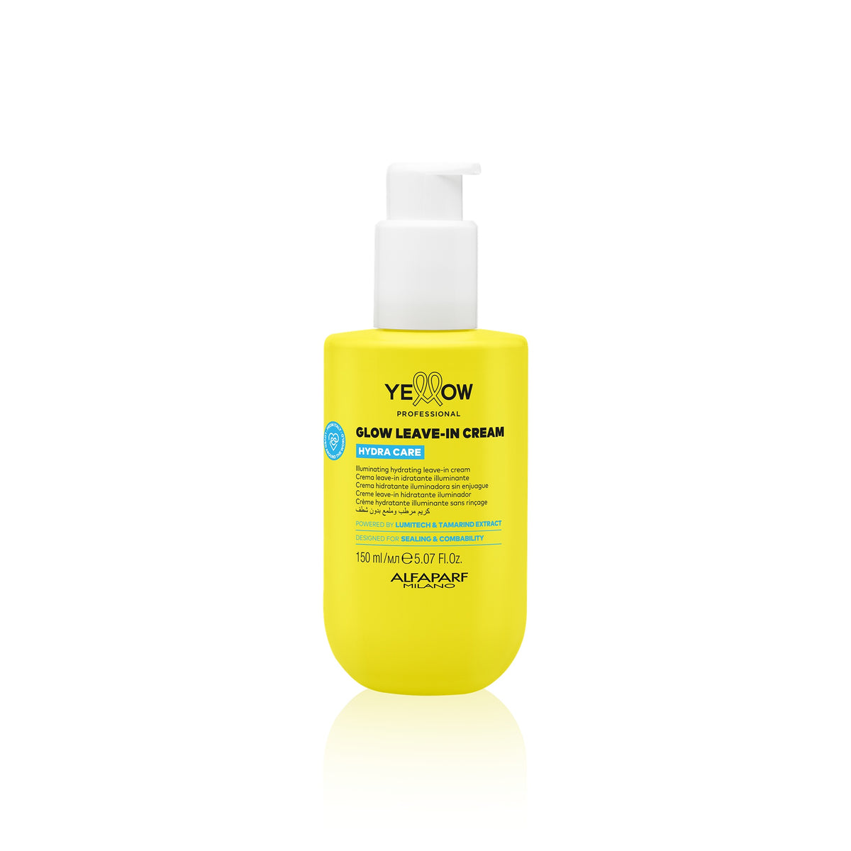 Yellow Professional Hydra Care Glow Leave-in Cream – Crema Idratante Illuminante Anticrespo 150 ml, confezione frontale