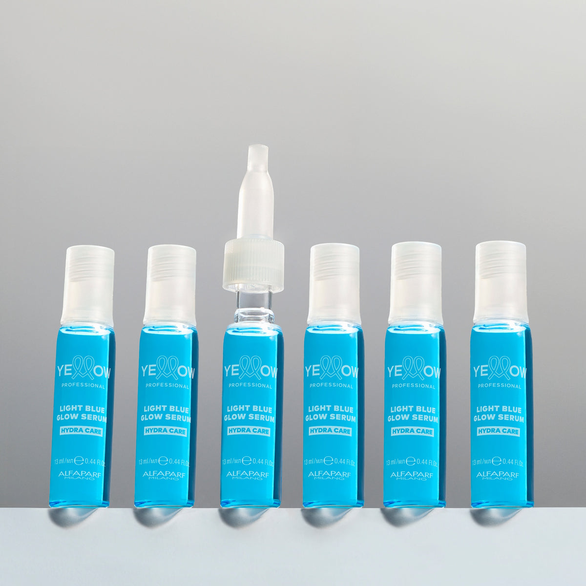 Yellow Professional Hydra Care Light Blue Glow Serum – Siero intensivo di brillantezza per tutti i tipi di capelli 6 × 13 ml, immagine ufficiale 2