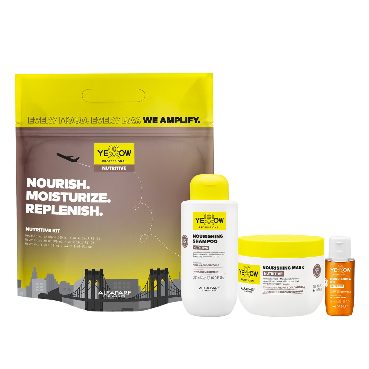 Yellow Professional Nutritive Holiday Kit – Kit Nutriente per Capelli Secchi Kit, confezione frontale