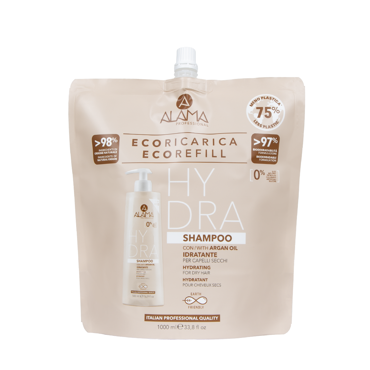 Alama Shampoo idratante capelli secchi Refill 1000 ml