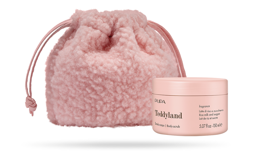PUPA Teddyland - Scrub Corpo 150 ml + Beauty basket in tessuto