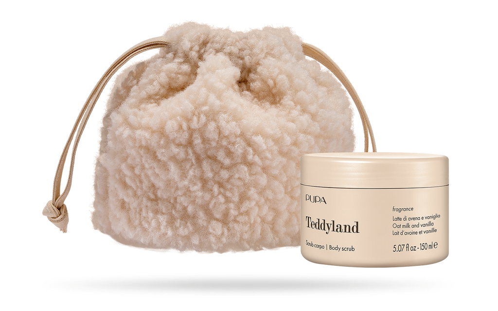 PUPA Teddyland - Scrub Corpo 150 ml + Beauty basket in tessuto