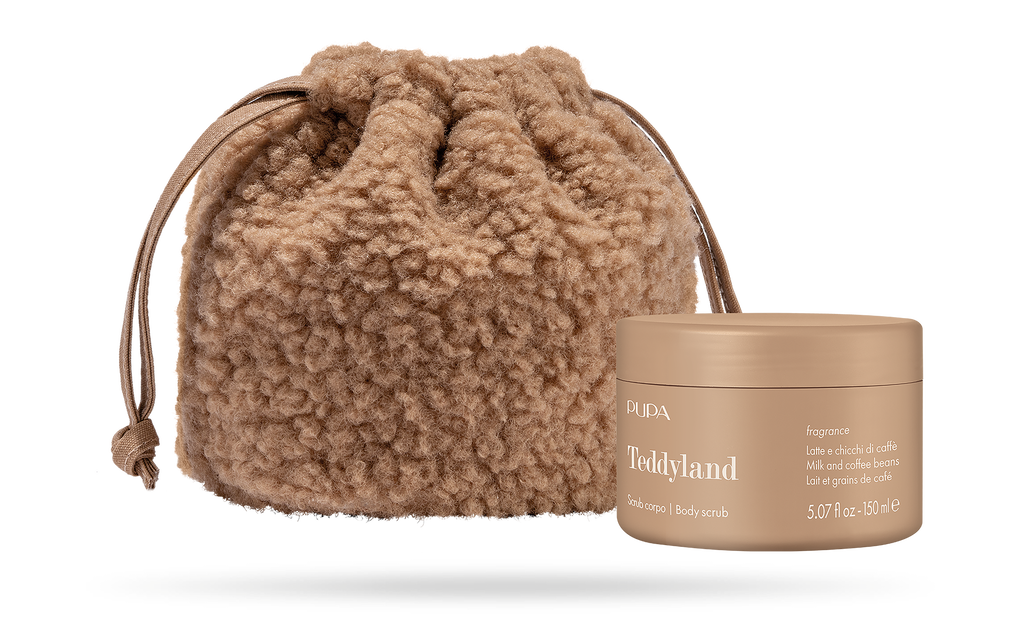 PUPA Teddyland - Scrub Corpo 150 ml + Beauty basket in tessuto