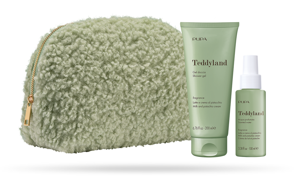 PUPA Teddyland - Kit 2 Gel Doccia & Acqua Profumata + Pochette grande in tessuto