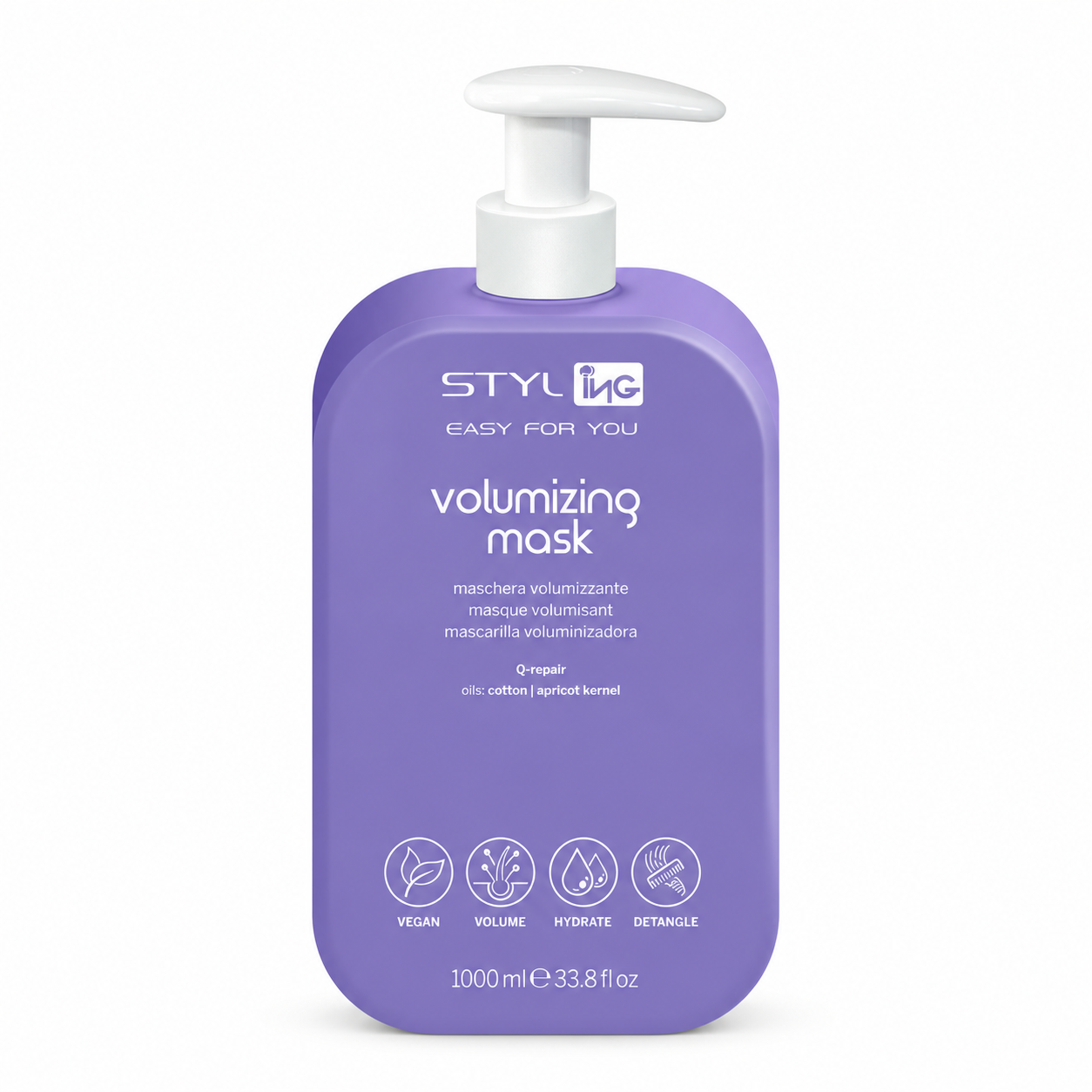 Ing Maschera volumizzante con Olio di cotone e Albicocca - 1000 ml