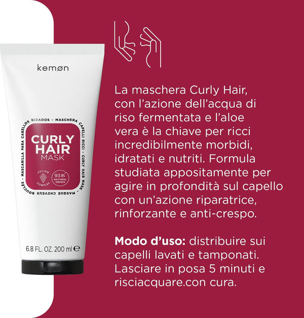 Kemon Maschera capelli ricci anti-crespo - 1000 ml