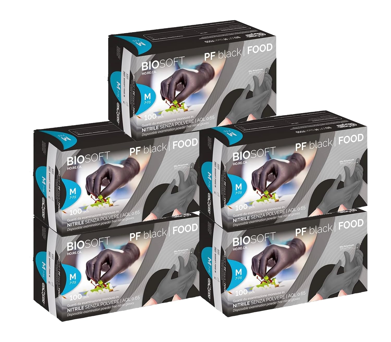 Guanti in Nitrile senza polvere Neri