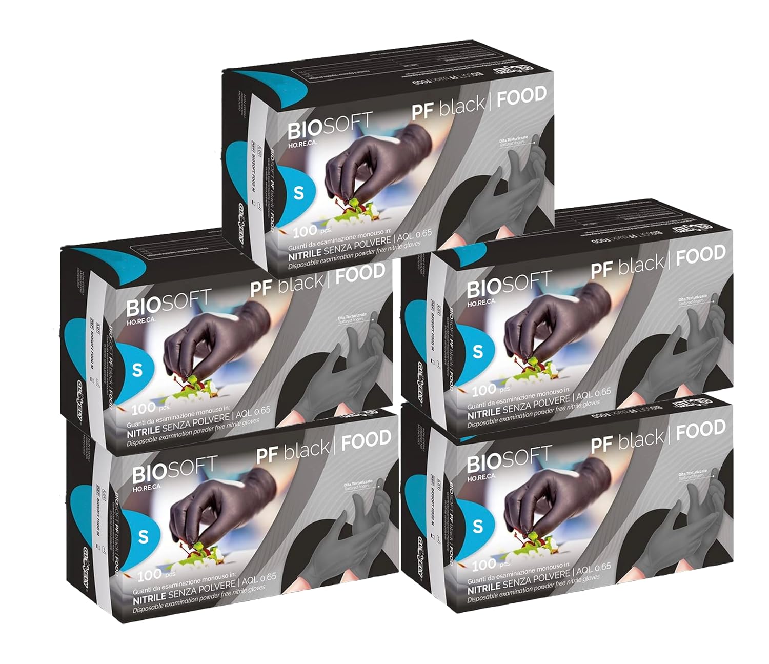 Guanti in Nitrile senza polvere Neri