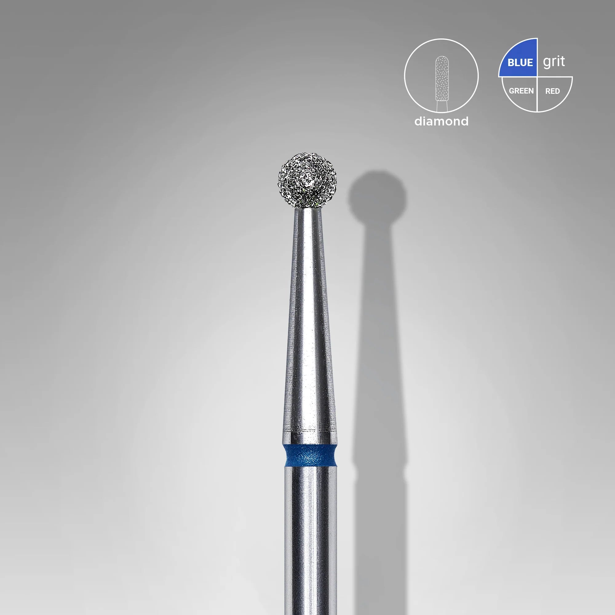 Punta diamantata a sfera, blu, diametro punta 2.5 mm