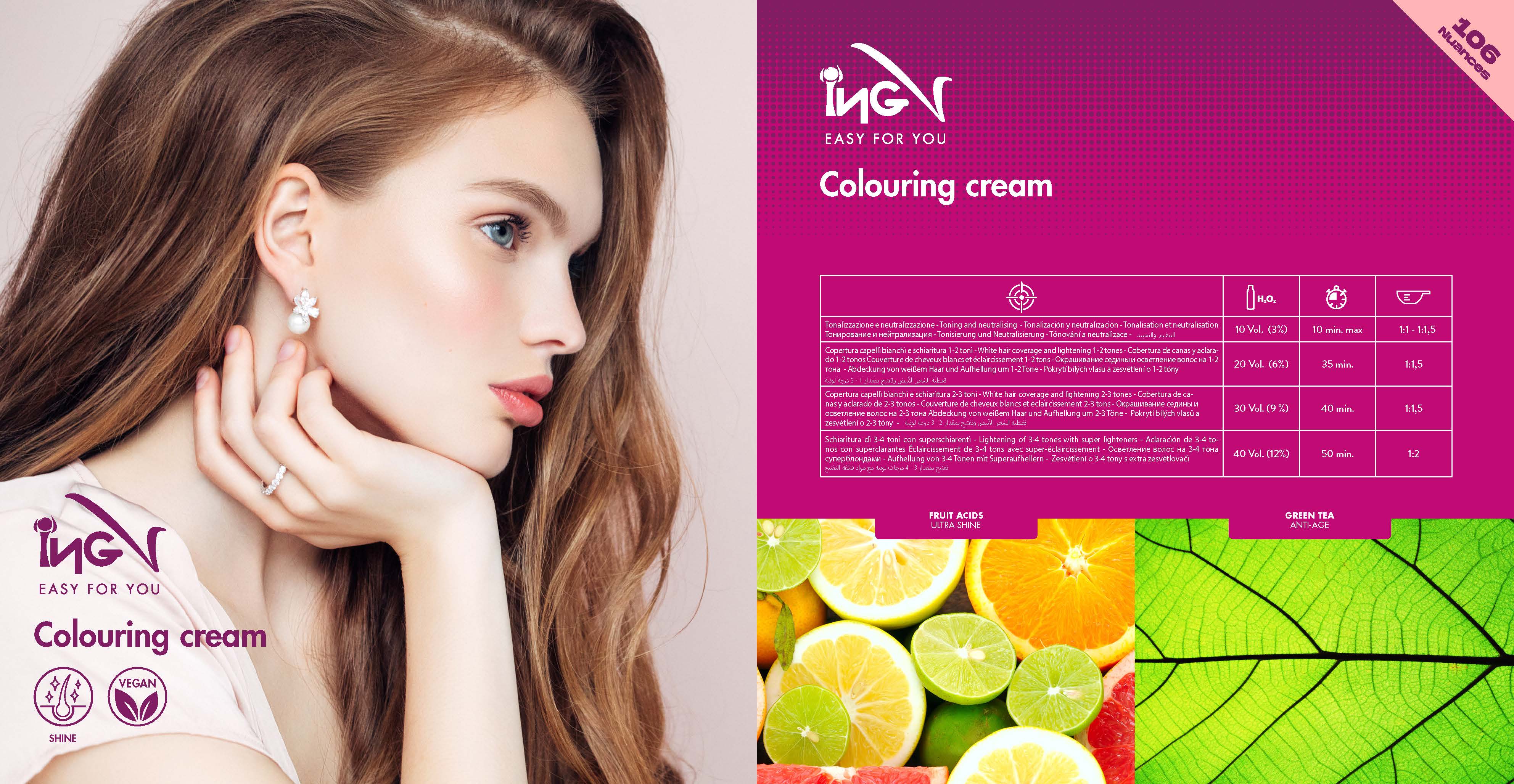 Ing Tinta per capelli permanente professionale in crema - 100 ml