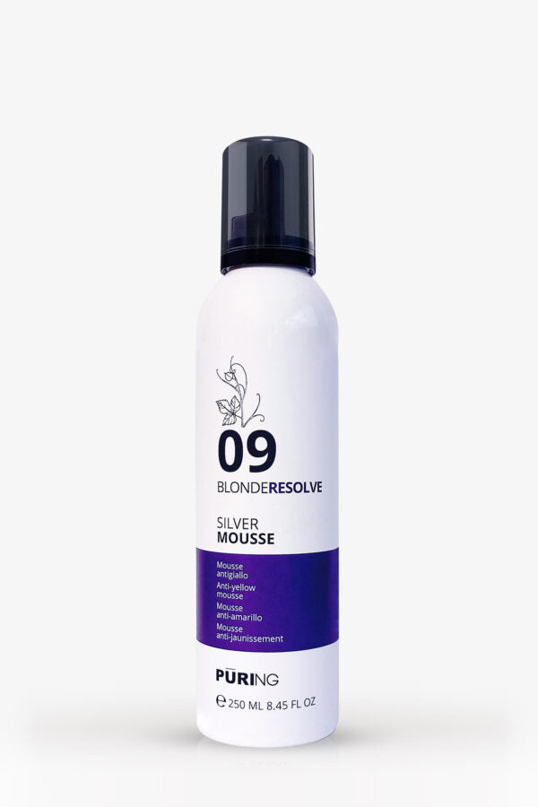 PURING 09 Mousse antigiallo per capelli biondi grigi e decolorati - 250 ml