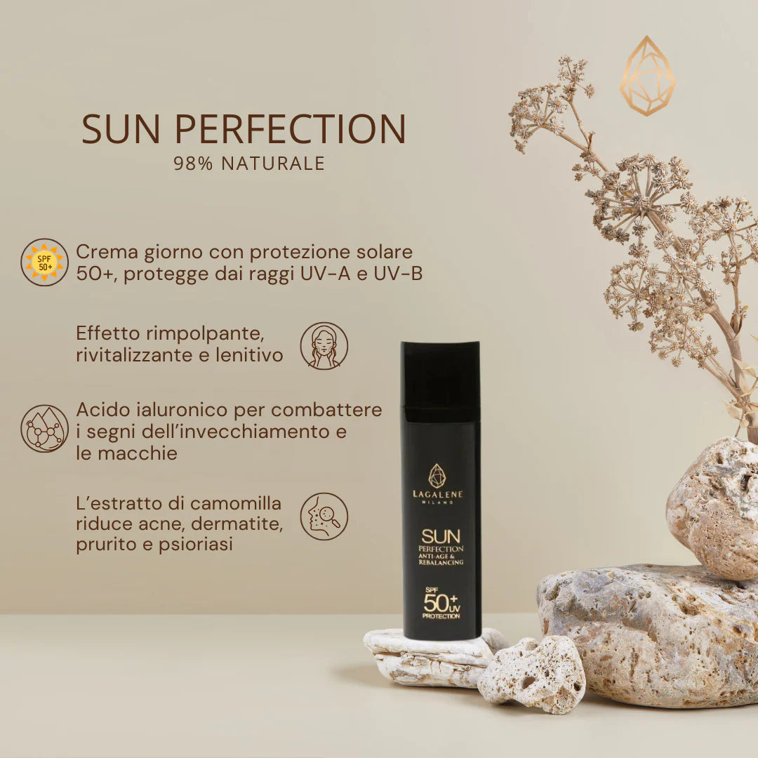 Lagalene Milano Sun Perfection, Crema Giorno Anti-age con Protezione Solare SPF50+, 50ml