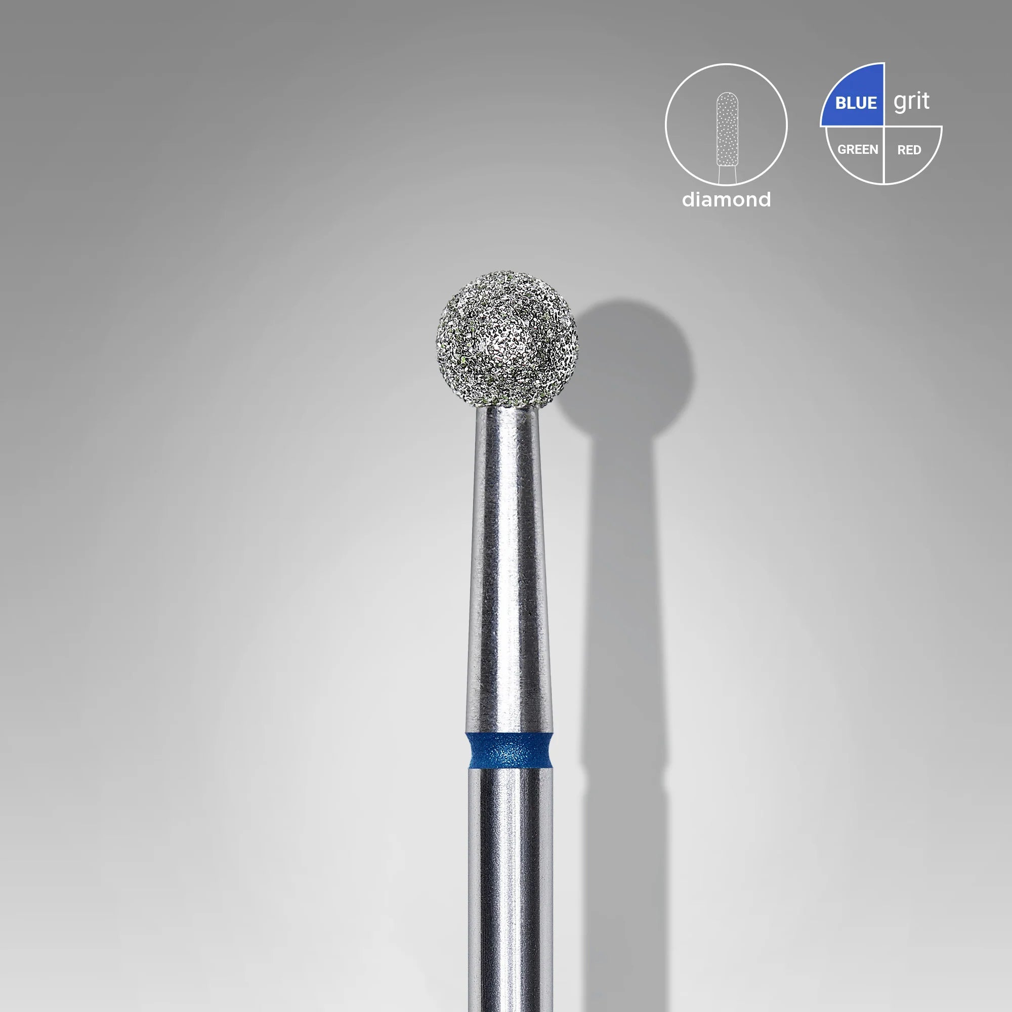 Punta diamantata a sfera, blu, diametro punta 4 mm