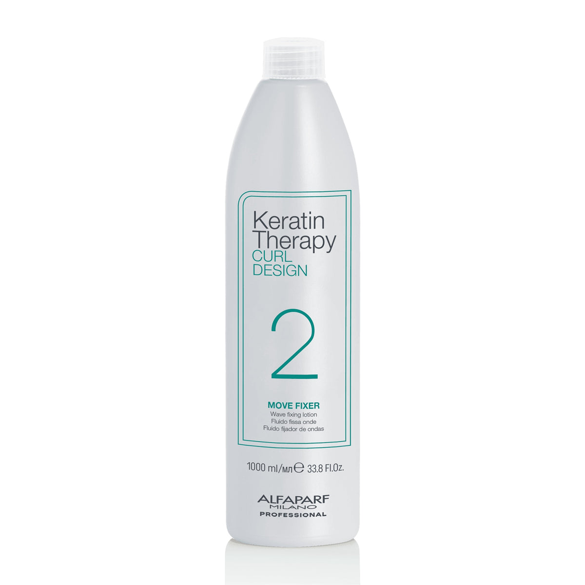 Alfaparf Milano Keratin Therapy Curl Design Move Fixer – Fluido Neutralizzante per Permanente e Onde 1000 ml, confezione frontale