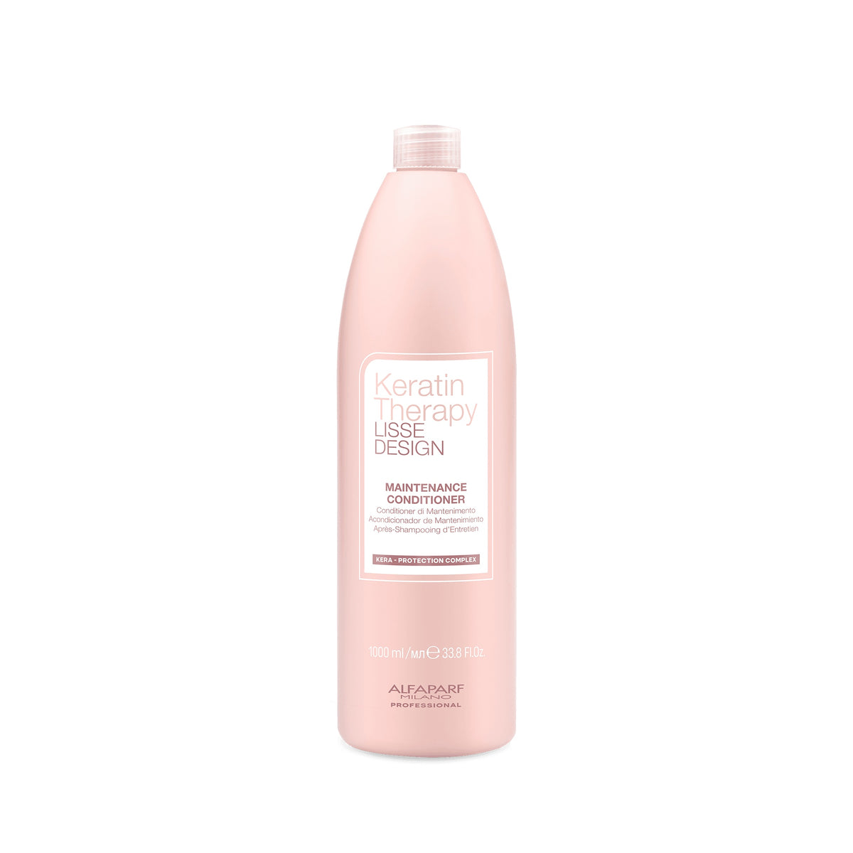 Alfaparf Milano Keratin Therapy Lisse Design Maintenance Conditioner – Balsamo di Mantenimento per Capelli Lisci Trattati 1000 ml, confezione frontale