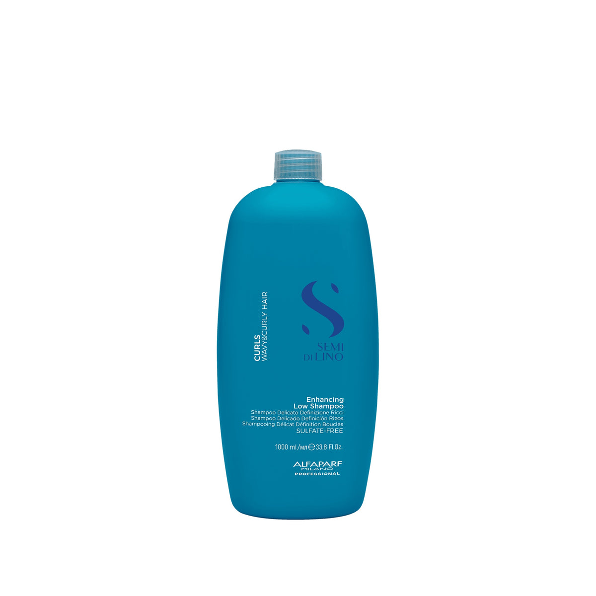 Alfaparf Milano Semi di Lino Curls Enhancing Low Shampoo – Shampoo delicato di definizione per onde e ricci 1000 ml, confezione frontale