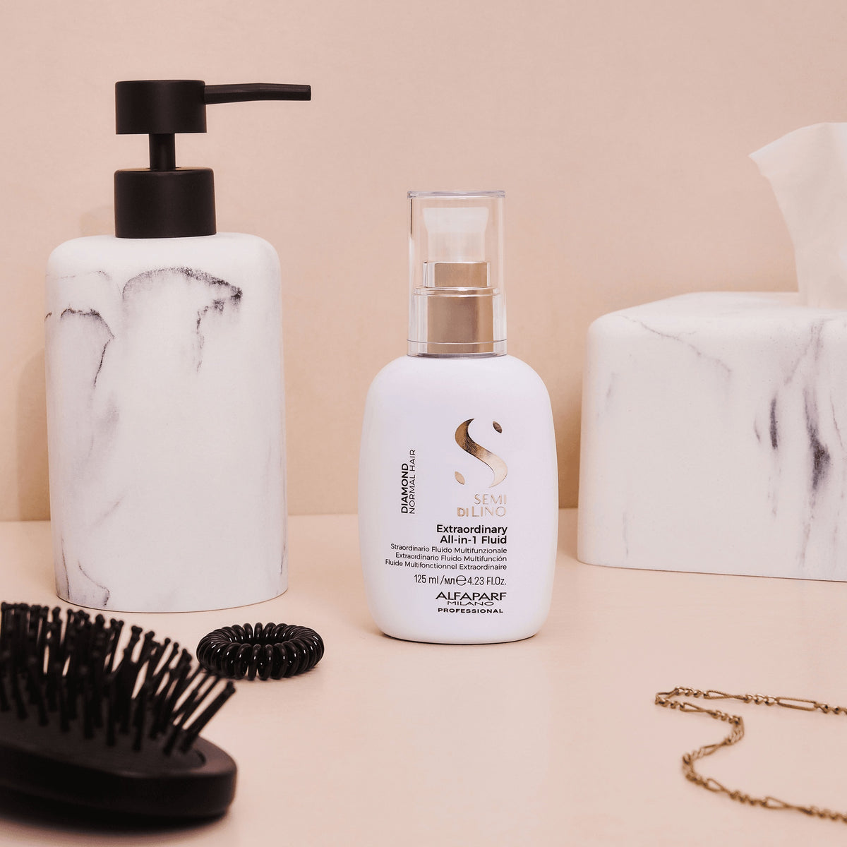 Alfaparf Milano Semi di Lino Diamond Extraordinary All-In-1 Fluid – Fluido leave-in multifunzionale per capelli normali 125 ml, immagine ufficiale 2