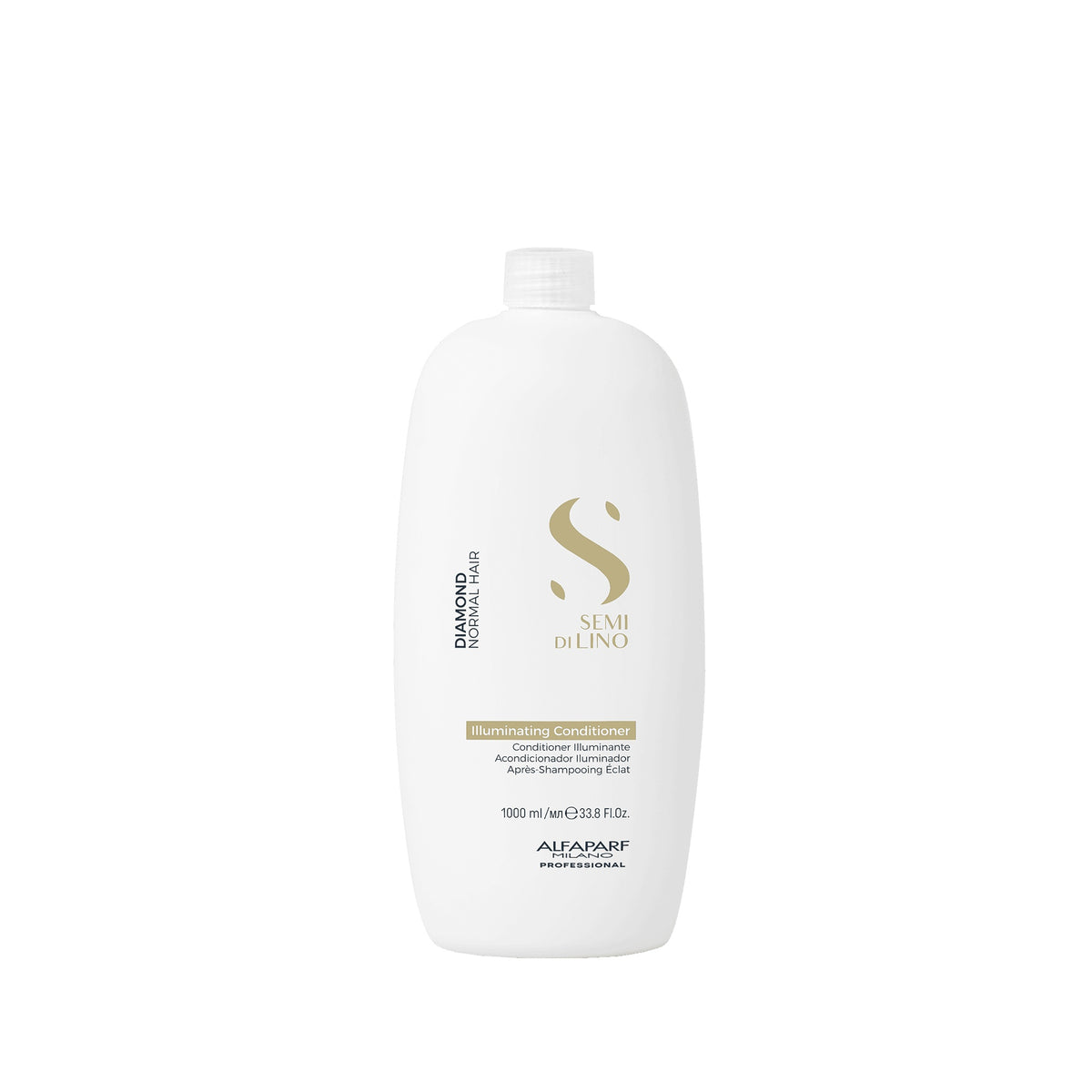 Alfaparf Milano Semi di Lino Diamond Illuminating Conditioner – Conditioner illuminante per capelli normali 1000 ml, confezione frontale