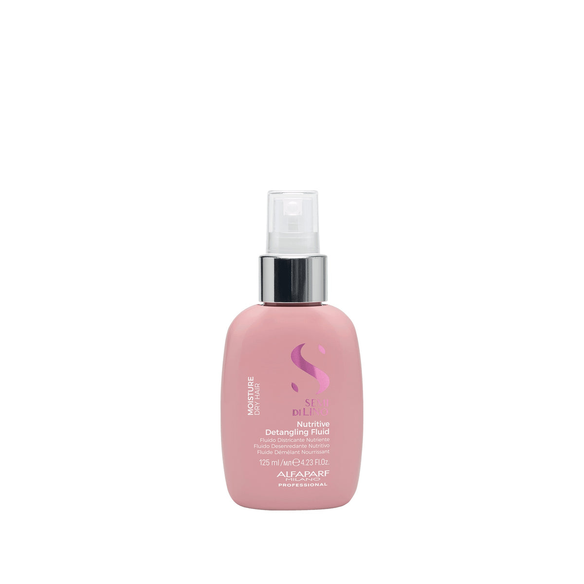 Alfaparf Milano Semi di Lino Moisture Nutritive Detangling Fluid – Fluido districante senza risciacquo per capelli secchi 125 ml, confezione frontale