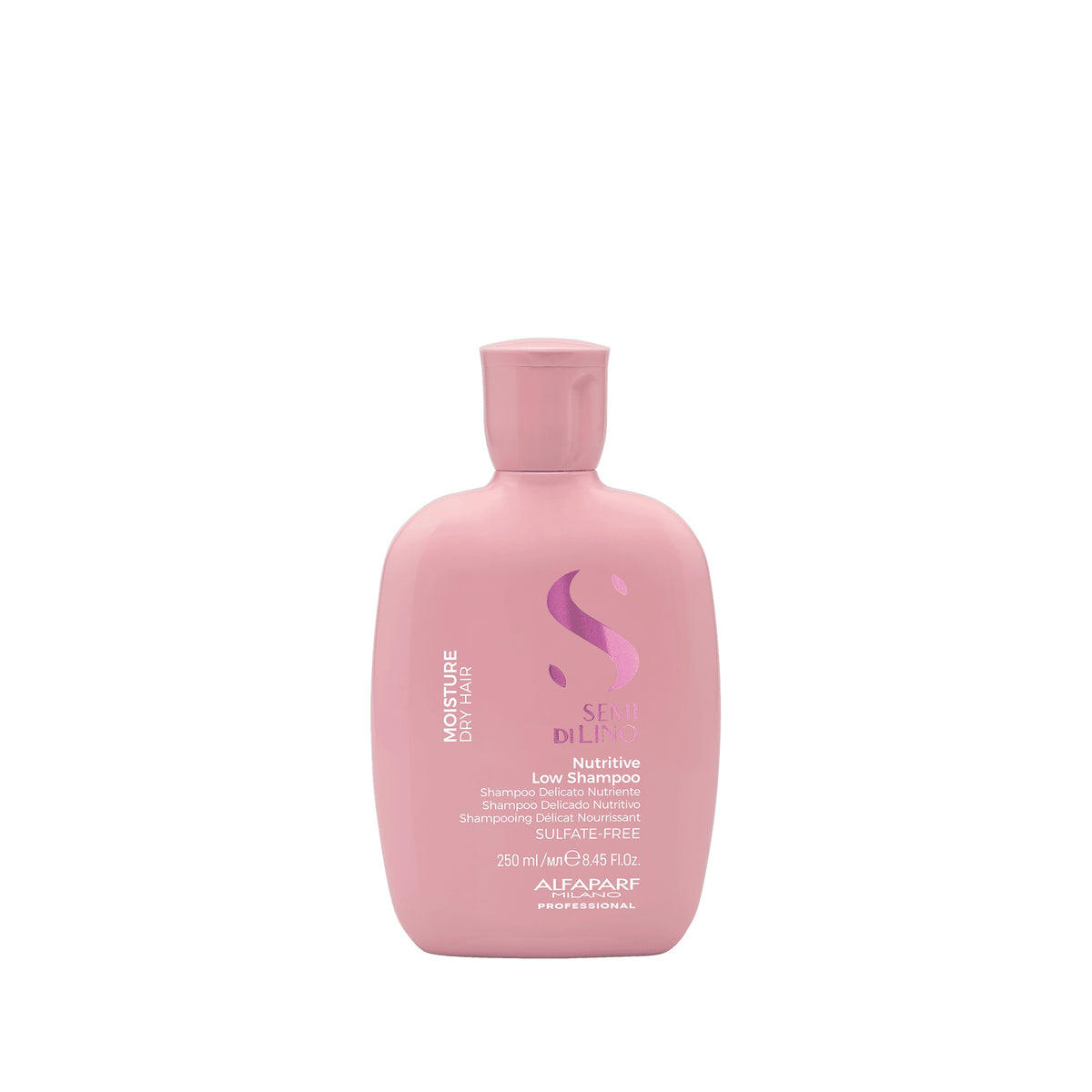 Alfaparf Milano Semi di Lino Moisture Nutritive Low Shampoo – Shampoo delicato nutriente per capelli secchi 250 ml, confezione frontale