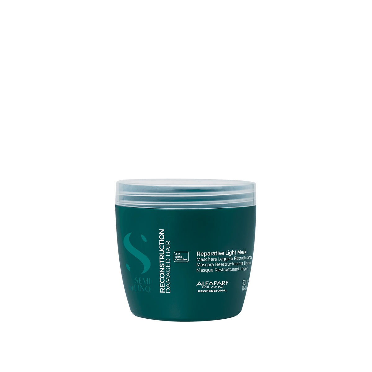 Alfaparf Milano Semi di Lino Reconstruction Reparative Light Mask – Maschera ristrutturante per capelli fini danneggiati 500 ml, confezione frontale