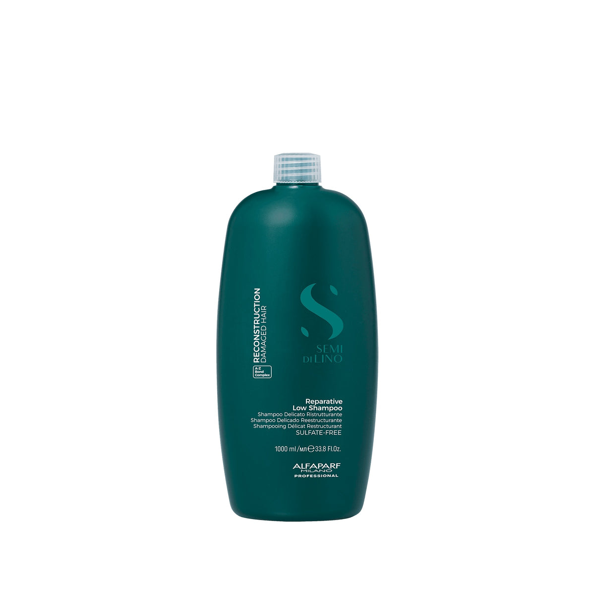 Alfaparf Milano Semi di Lino Reconstruction Reparative Low Shampoo – Shampoo delicato ristrutturante per capelli danneggiati 1000 ml, confezione frontale