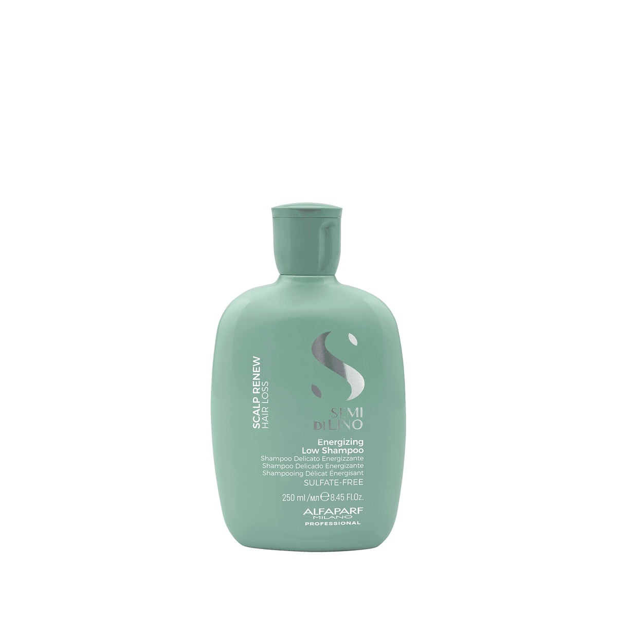 Alfaparf Milano Semi di Lino Scalp Energizing Low Shampoo – Shampoo Energizzante per Capelli Deboli con Tendenza alla Caduta 250 ml, confezione frontale