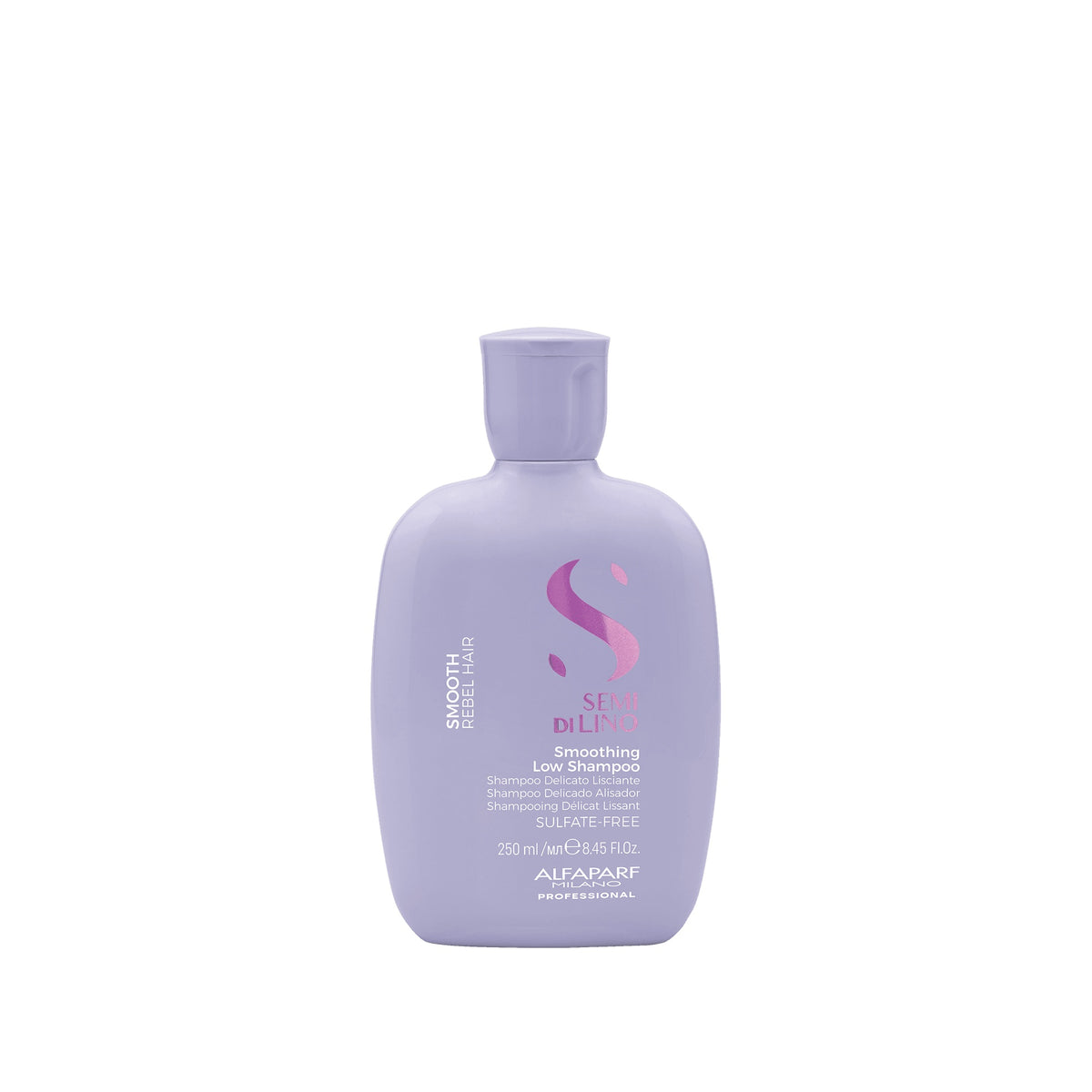 Alfaparf Milano Semi di Lino Smooth Smoothing Low Shampoo – Shampoo delicato lisciante per capelli ribelli 250 ml, confezione frontale