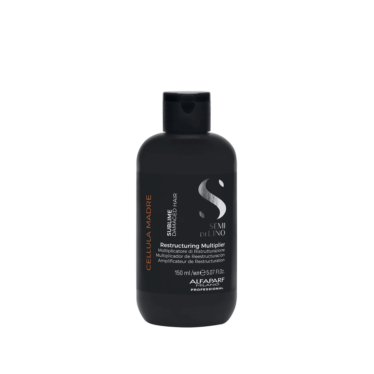 Alfaparf Milano Semi di Lino Sublime Cellula Madre Restructuring Multiplier – Concentrato Ristrutturante per Capelli Più Forti ed Elastici 150 ml, confezione frontale
