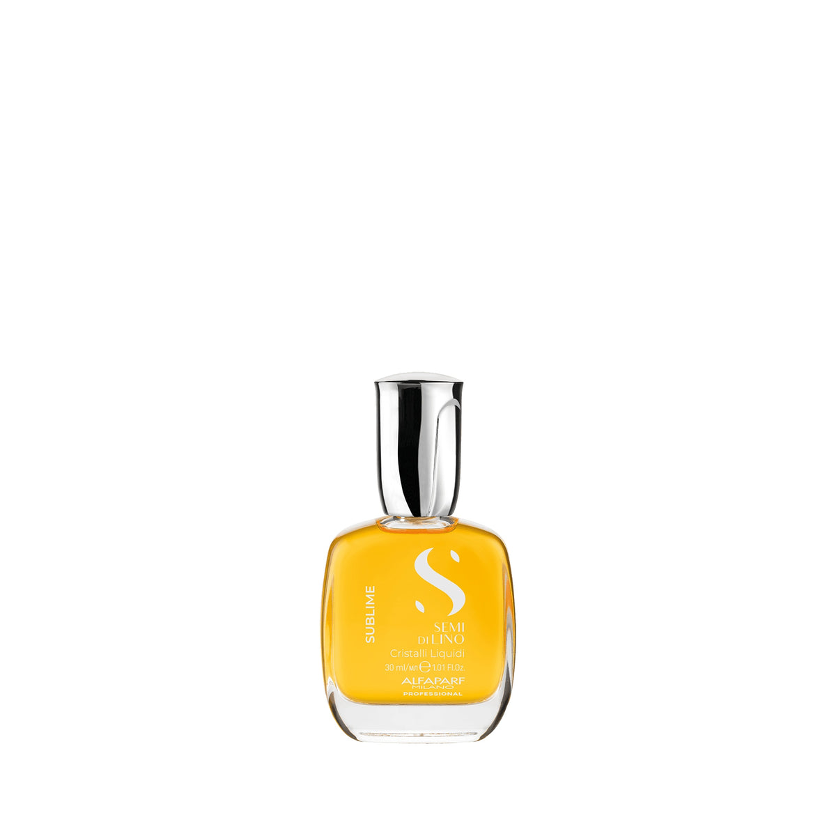 Alfaparf Milano Semi di Lino Sublime Cristalli Liquidi – Siero illuminante istantaneo per tutti i tipi di capelli 30 ml, confezione frontale