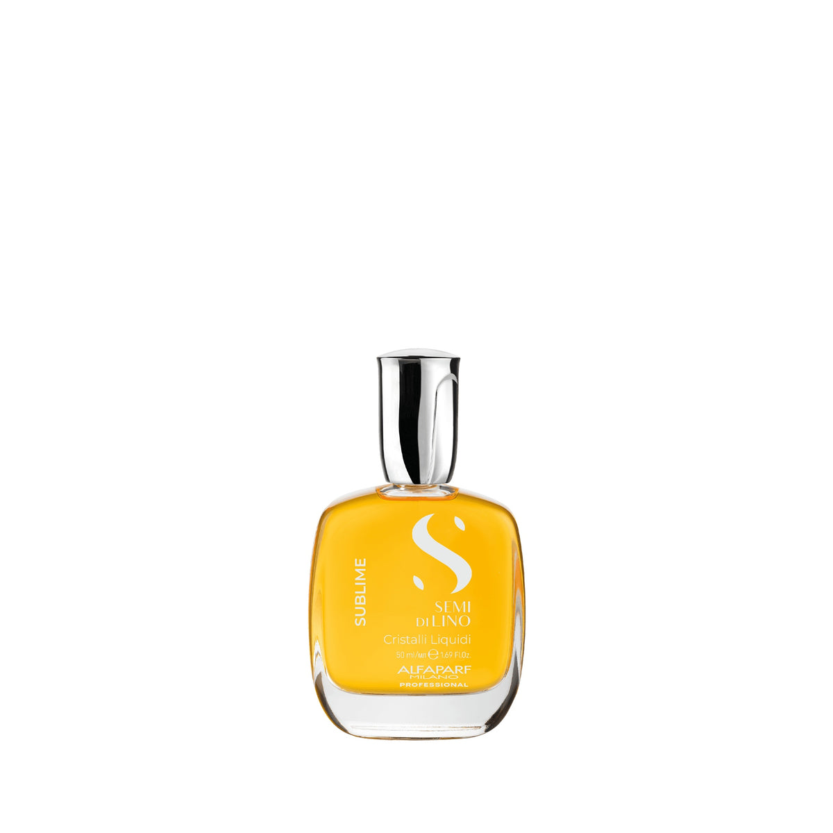Alfaparf Milano Semi di Lino Sublime Cristalli Liquidi – Siero illuminante istantaneo per tutti i tipi di capelli 50 ml, confezione frontale