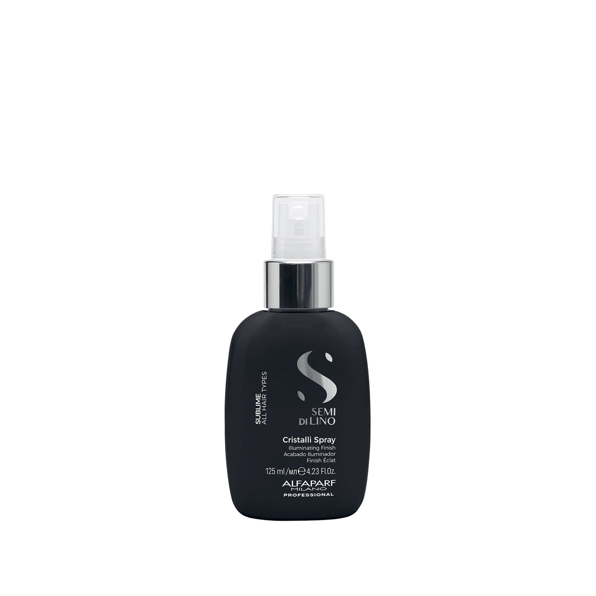 Alfaparf Milano Semi di Lino Sublime Cristalli Spray – Finish illuminante istantaneo per tutti i tipi di capelli 125 ml, confezione frontale