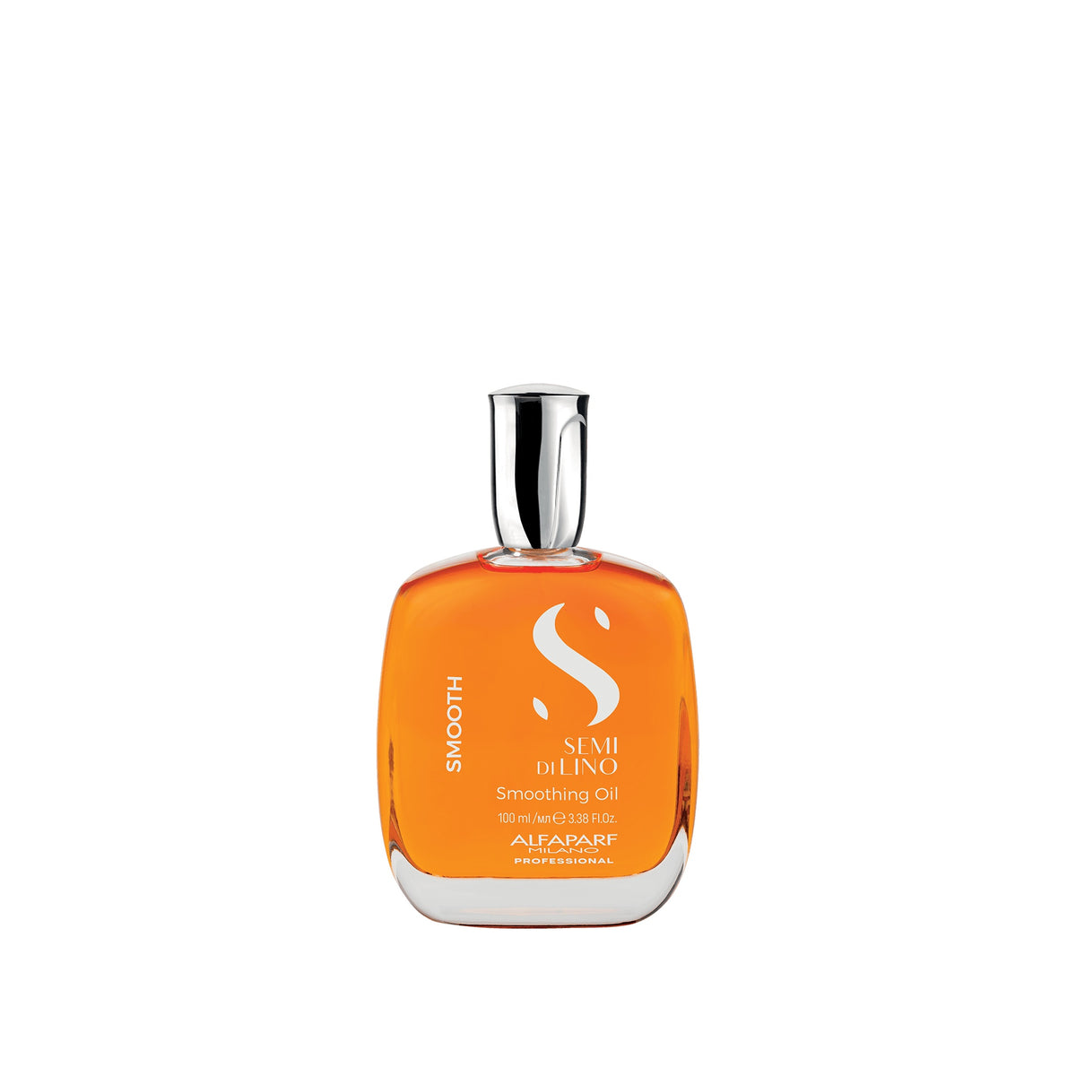 Alfaparf Milano Semi di Lino Smooth Smoothing Oil – Olio Lisciante Illuminante Anticrespo e Termoprotettivo 100 ml, confezione frontale
