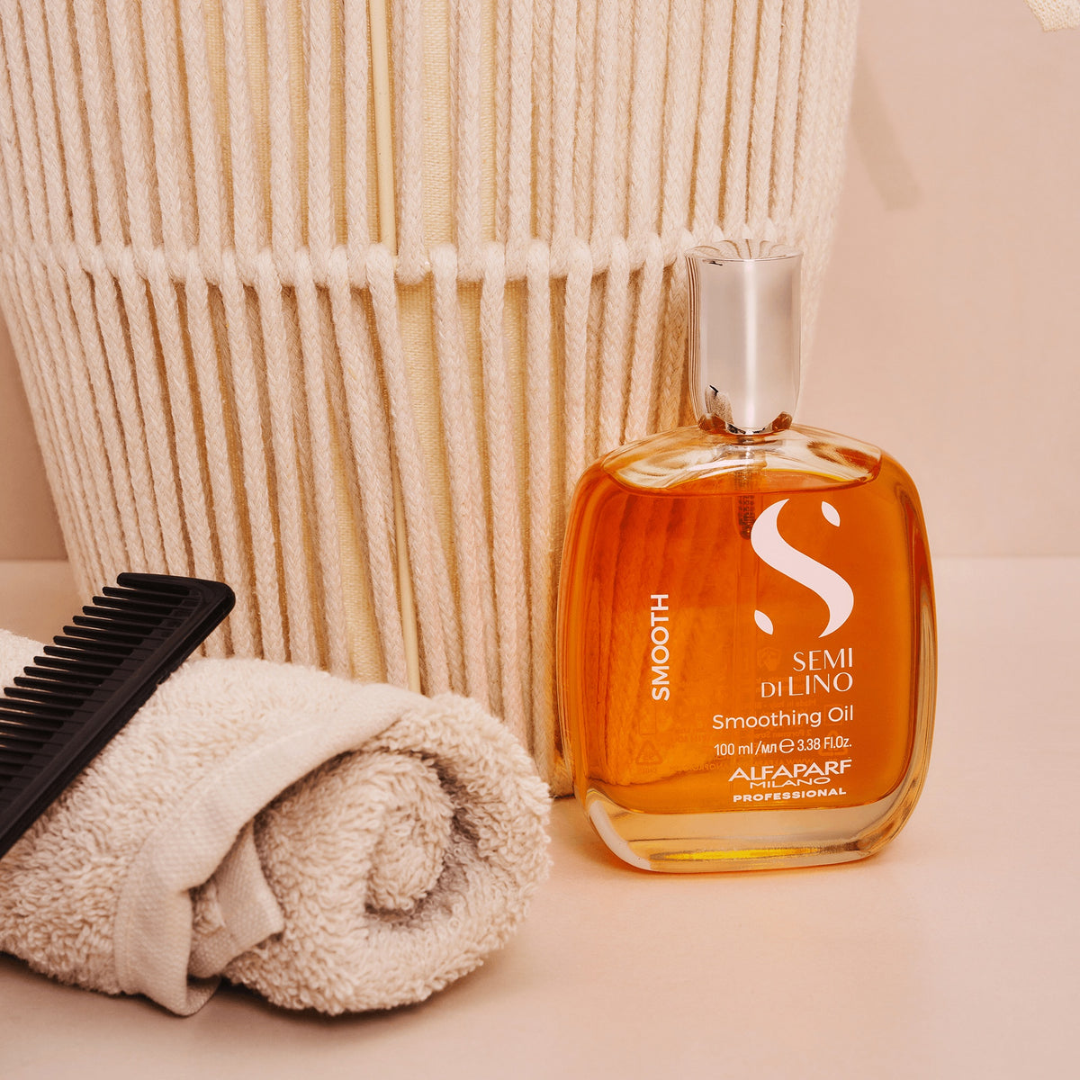 Alfaparf Milano Semi di Lino Smooth Smoothing Oil – Olio Lisciante Illuminante Anticrespo e Termoprotettivo 100 ml, immagine ufficiale 3