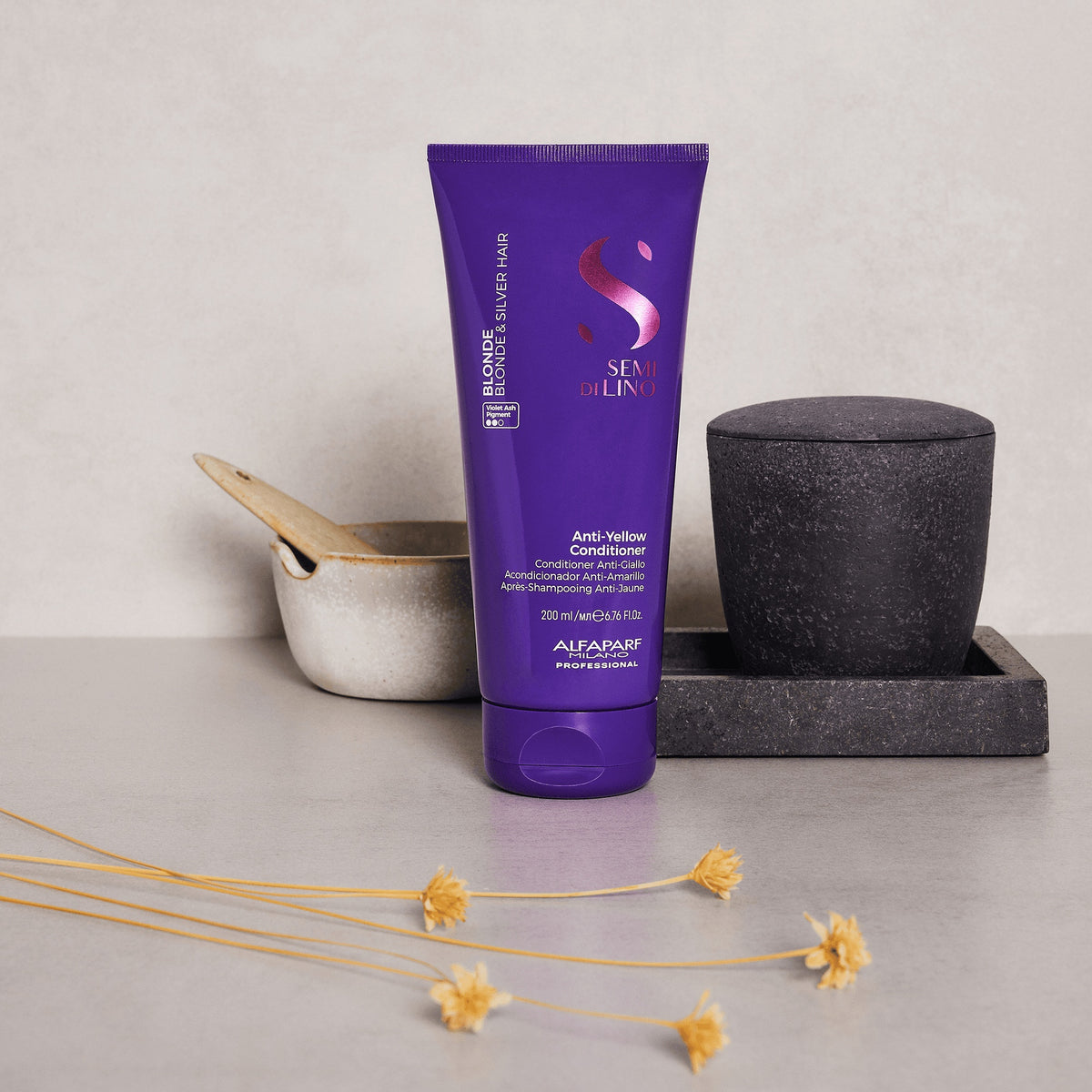 Alfaparf Milano Semi di Lino Blonde Anti-Yellow Conditioner – Balsamo Antigiallo Districante per Capelli Biondi 200 ml, immagine ufficiale 3